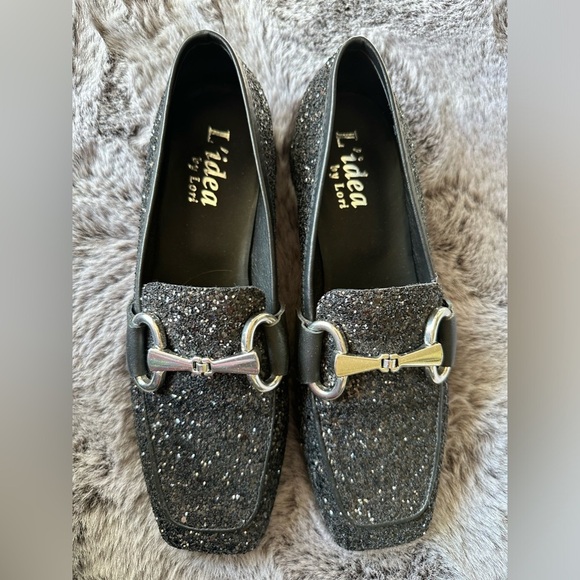 L’idea by Lori Black Gliter Leather with Bit Loafers size 38 / 8 - Picture 3 of 7